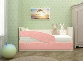 Кровать Бабочки 1,6м (Розовый металлик) в Москаленки - moskalenki.katalogmebeli.com | фото