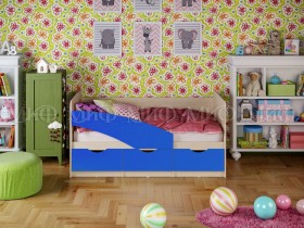 Кровать Бабочки 1,6м (Синий матовый) в Москаленки - moskalenki.katalogmebeli.com | фото