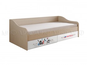 Кровать Boy Вега 0,9 м (Дуб беленый/Белый глянец/фотопечать) в Москаленки - moskalenki.katalogmebeli.com | фото 1