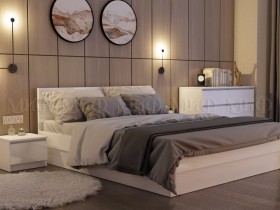Кровать Челси 1400 (Белый/Белый глянец) в Москаленки - moskalenki.katalogmebeli.com | фото 2