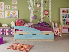 Кровать детская 1,6м Дельфин (Голубой матовый) в Москаленки - moskalenki.katalogmebeli.com | фото
