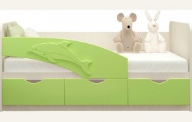 Кровать детская 1,6м Дельфин (Салатовый металлик) в Москаленки - moskalenki.katalogmebeli.com | фото