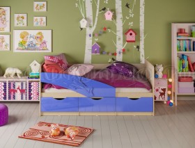 Кровать детская 1,6м Дельфин (Синий металлик) в Москаленки - moskalenki.katalogmebeli.com | фото
