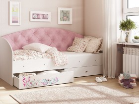 Кровать детская Эльза Белый/Розовый в Москаленки - moskalenki.katalogmebeli.com | фото 1