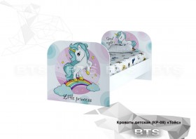 Кровать детская КР-08 Тойс (белый/белый,фотопечать Little Pony) в Москаленки - moskalenki.katalogmebeli.com | фото 1