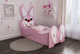 Кровать детская Зайка 1.6 Розовый/Белый в Москаленки - moskalenki.katalogmebeli.com | фото