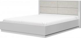 Кровать двойная 1400х2000 Вива (Белый/Белый глянец/Платина) в Москаленки - moskalenki.katalogmebeli.com | фото