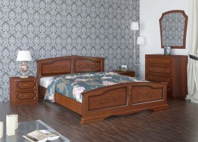 Кровать Елена из массива сосны 1200*2000 Орех в Москаленки - moskalenki.katalogmebeli.com | фото