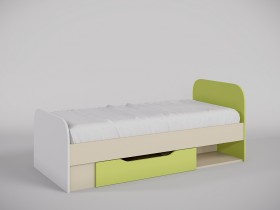 Кровать Эппл 1650х750 (Зеленый/Белый/корпус Клен) в Москаленки - moskalenki.katalogmebeli.com | фото