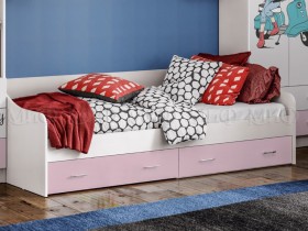 Кровать Fashion-1 Вега 0,9 м (Белый/Розовый) в Москаленки - moskalenki.katalogmebeli.com | фото
