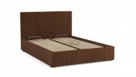 Кровать Гамма ш. 1400 (без основания для хранения) (велюр тенерифе шоколад) в Москаленки - moskalenki.katalogmebeli.com | фото 2