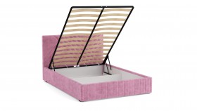 Кровать Гамма ш. 1400 (с основанием для хранения) (велюр тенерифе розовый) в Москаленки - moskalenki.katalogmebeli.com | фото 3