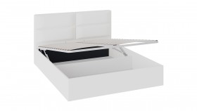 Кровать «Глосс» с мягкой обивкой и подъемным механизмом тип 1 (1600) (Белая) в Москаленки - moskalenki.katalogmebeli.com | фото 2