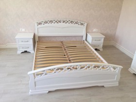 Кровать Грация-1 из массива сосны 900*2000 Белый античный в Москаленки - moskalenki.katalogmebeli.com | фото 9