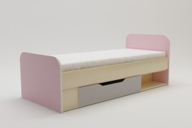 Кровать Грэйси 1650х750 (Розовый/Серый/корпус Клен) в Москаленки - moskalenki.katalogmebeli.com | фото 2