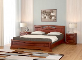 Кровать Карина-7 из массива сосны 1400*2000 Орех в Москаленки - moskalenki.katalogmebeli.com | фото
