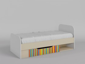 Кровать Клаксон без машинок 1650х750 (Белый/корпус Клен) в Москаленки - moskalenki.katalogmebeli.com | фото