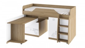 Кровать комбинированная «Оксфорд» (Ривьера/Белый с рисунком) в Москаленки - moskalenki.katalogmebeli.com | фото 3