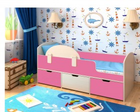 Кровать Малыш-мини Дуб молочный/Розовый в Москаленки - moskalenki.katalogmebeli.com | фото