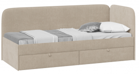 Кровать «Молли» с мягкой обивкой (900) тип 1 (Микровелюр Scandi Cream 03) в Москаленки - moskalenki.katalogmebeli.com | фото