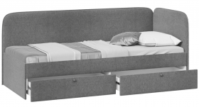 Кровать «Молли» с мягкой обивкой (900) тип 1 (Микровелюр Scandi Graphite 22) в Москаленки - moskalenki.katalogmebeli.com | фото 2