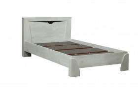 Кровать одинарная 33.07 с настилом "Лючия" (ш. 900)/(бетон пайн белый / венге / белый) в Москаленки - moskalenki.katalogmebeli.com | фото