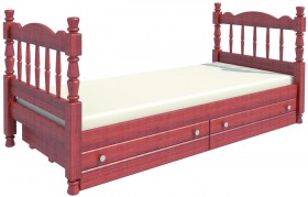 Кровать одинарная Аленка из массива сосны 800*1890 Орех в Москаленки - moskalenki.katalogmebeli.com | фото 2