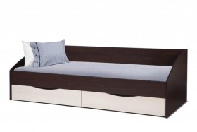 Кровать одинарная "Фея - 3" (симметричная) New (венге / вудлайн кремовый / ДВПО: белый) в Москаленки - moskalenki.katalogmebeli.com | фото