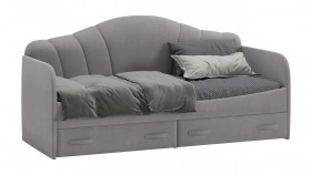 Кровать с мягкой спинкой и ящиками «Сабрина» 900 Светло-серый в Москаленки - moskalenki.katalogmebeli.com | фото