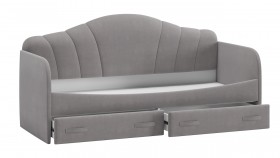 Кровать с мягкой спинкой и ящиками «Сабрина» 900 Светло-серый в Москаленки - moskalenki.katalogmebeli.com | фото 2