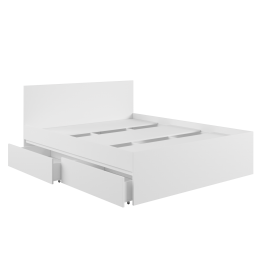 Кровать с ящиками К1.6М Мадера Белый в Москаленки - moskalenki.katalogmebeli.com | фото 3