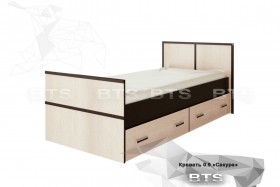 Кровать Сакура с настилом и ящиками 0,9 (Венге/Лоредо) в Москаленки - moskalenki.katalogmebeli.com | фото