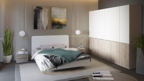 Кровать «Синди» с мягкой обивкой тип 1 (Белая) в Москаленки - moskalenki.katalogmebeli.com | фото 4