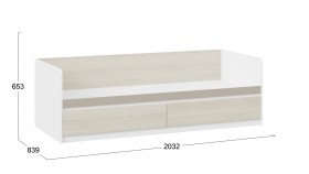 Кровать «Сканди» с 2 ящиками Дуб Гарден/Белый/Глиняный серый в Москаленки - moskalenki.katalogmebeli.com | фото 3