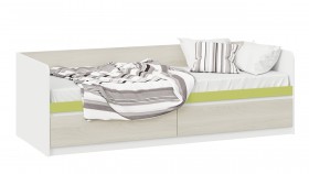 Кровать «Сканди» с 2 ящиками Дуб Гарден/Белый/Зеленый в Москаленки - moskalenki.katalogmebeli.com | фото