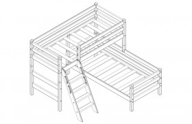 Кровать Соня вариант 8 угловая с наклонной лестницей Лаванда в Москаленки - moskalenki.katalogmebeli.com | фото 2