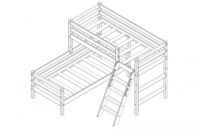 Кровать Соня вариант 8 угловая с наклонной лестницей Лаванда в Москаленки - moskalenki.katalogmebeli.com | фото 3