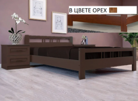 Кровать Вероника-3 из массива сосны 900*2000 Орех в Москаленки - moskalenki.katalogmebeli.com | фото 6