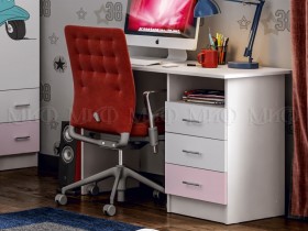 Стол письменный Fashion-1 Вега (Белый/Розовый) в Москаленки - moskalenki.katalogmebeli.com | фото