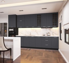 Кухонный гарнитур 1,8м Луксор высокие модули (Клен серый/корпус венге) в Москаленки - moskalenki.katalogmebeli.com | фото