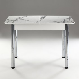 Кухонный стол 1100*700/400 ф 2 Пластик, мрамор белый в Москаленки - moskalenki.katalogmebeli.com | фото