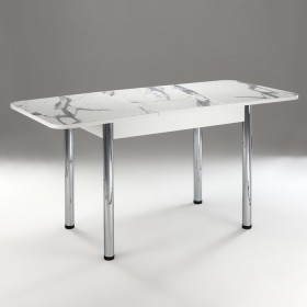 Кухонный стол 1100*700/400 ф 2 Пластик, мрамор белый в Москаленки - moskalenki.katalogmebeli.com | фото 2