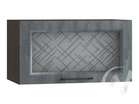 Либерти Шкаф верхний горизонтальный со стеклом ШВГС 609 (Холст грей/корпус венге) в Москаленки - moskalenki.katalogmebeli.com | фото