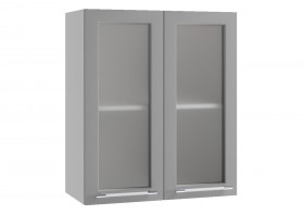 Лофт ПС 600 шкаф верхний со стеклом (Дуб бурый/корпус Серый) в Москаленки - moskalenki.katalogmebeli.com | фото