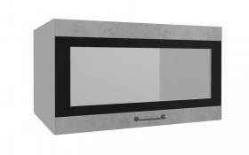 Лофт ВПГСФ 800 шкаф верхний горизонтальный со стеклом высокий с фотопечатью (Бетон светлый/корпус Серый) в Москаленки - moskalenki.katalogmebeli.com | фото