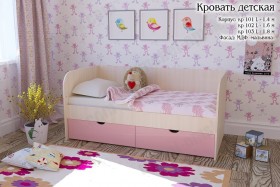 Мальвина Кровать детская 2 ящика 1.8 Розовыйй глянец в Москаленки - moskalenki.katalogmebeli.com | фото