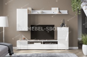 Мебель для гостиной МГС 4 (Белый/Белый глянец) в Москаленки - moskalenki.katalogmebeli.com | фото