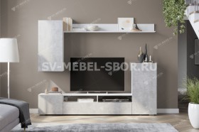 Мебель для гостиной МГС 4 (Белый/Цемент светлый) в Москаленки - moskalenki.katalogmebeli.com | фото