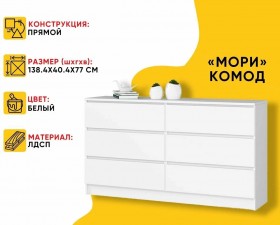 МС Мори Комод МК 1380.6 (МП/3) Белый в Москаленки - moskalenki.katalogmebeli.com | фото 20