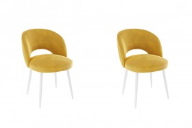 Набор стульев Моли 2 шт (жёлтый велюр/белый) в Москаленки - moskalenki.katalogmebeli.com | фото